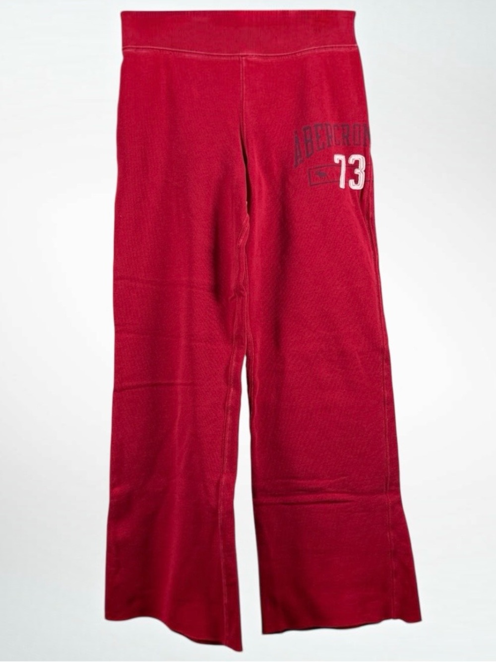Women’s Vtg Y2K Abercrombie & Fitch Red Raw Hem Fold Over Waist Sweat Pants M